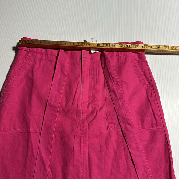 J Crew Skirt Womens Pink Linen Cotton Blend Utility Skirt Tie Belt Size 12 NWT - Picture 8 of 10